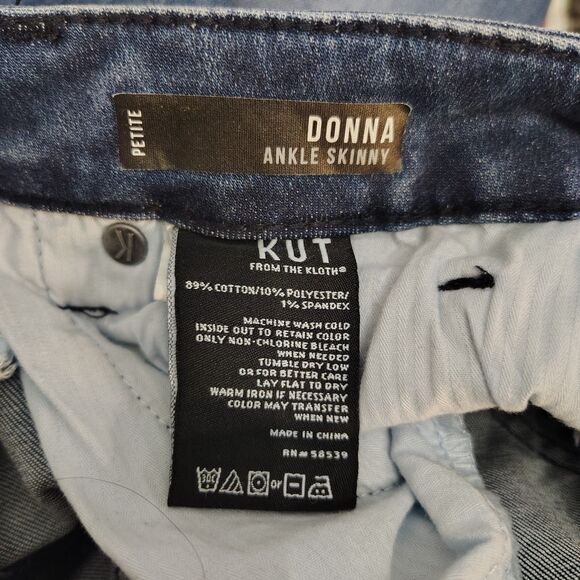 KUT FROM THE KLOTH Donna Ankle Skinny Stretch Jeans 2P 2 Petite Short Women's - Picture 5 of 5
